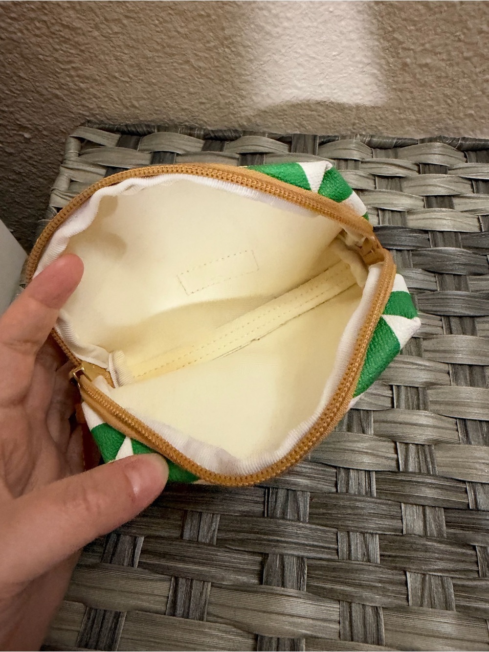 Dooney & Bourke Green and White Chevron Cosmetic Pouch - Picture 14 of 16